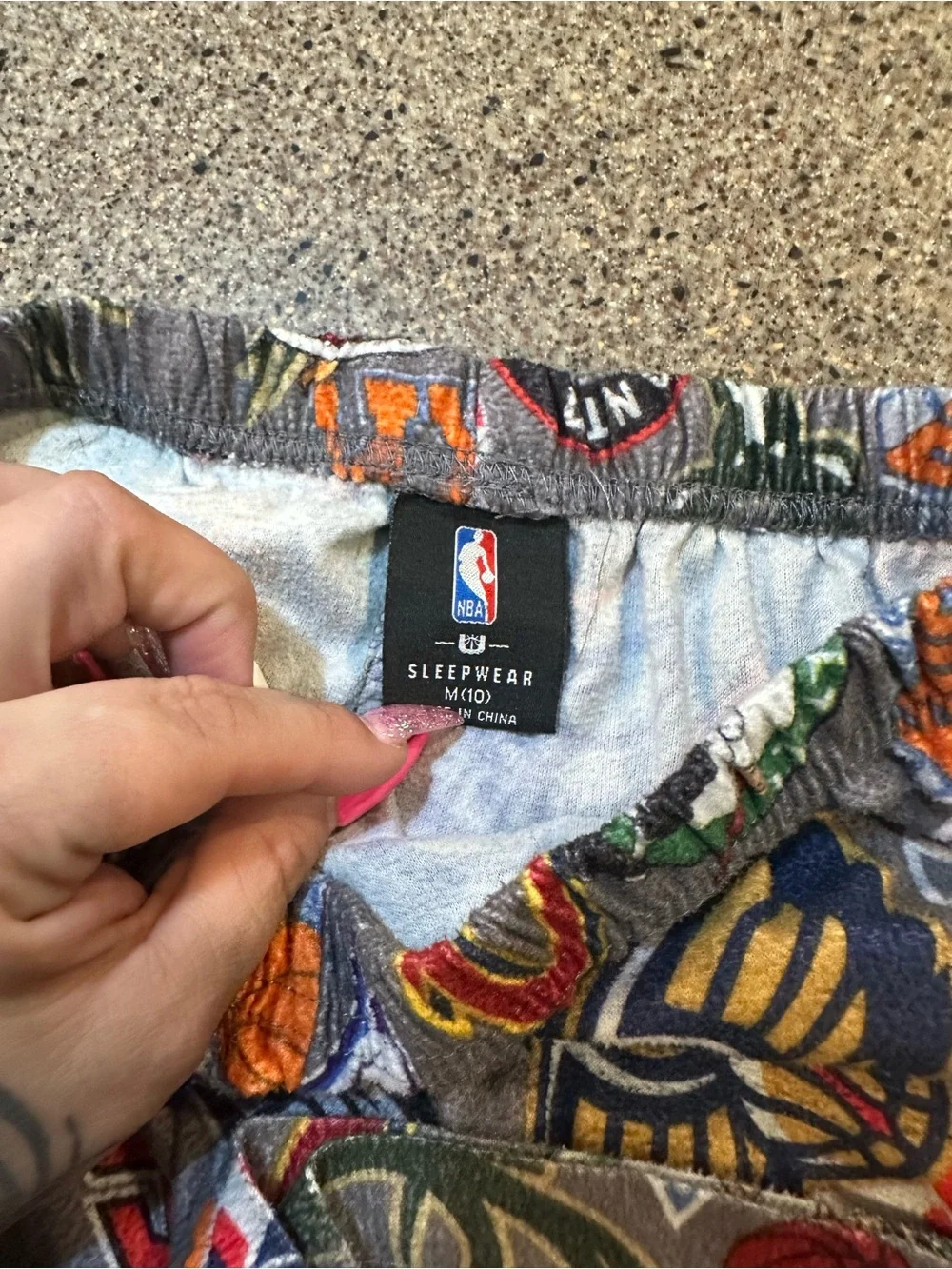 NBA Multicolor Sleepwear Shorts - Gray Base with Blue, Green, Orange Accents